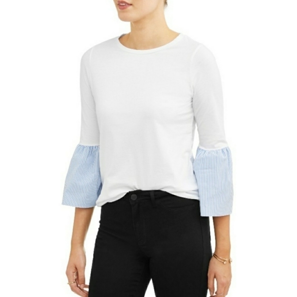 Alison Andrews 3/4 Bell Sleeve Statement Top Size M
